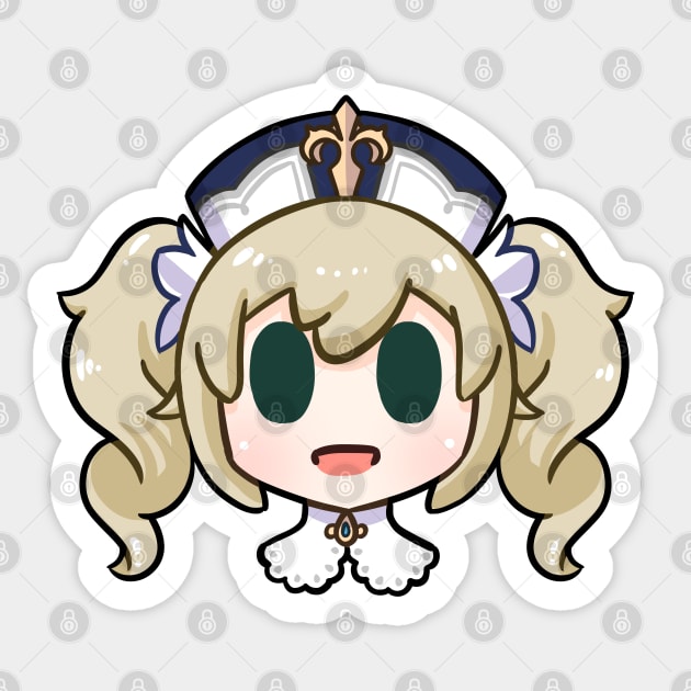 Genshin Impact Barbara chibi head Sticker by Oricca